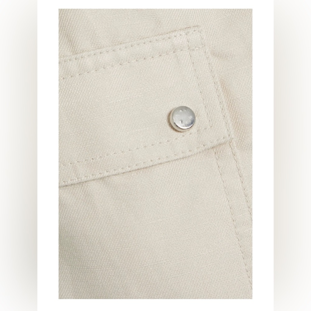 Jonathan Simkhai Belted Cutout Twill Playsuit Cream Linen Women’s Size 2 NWT - Picture 5 of 14